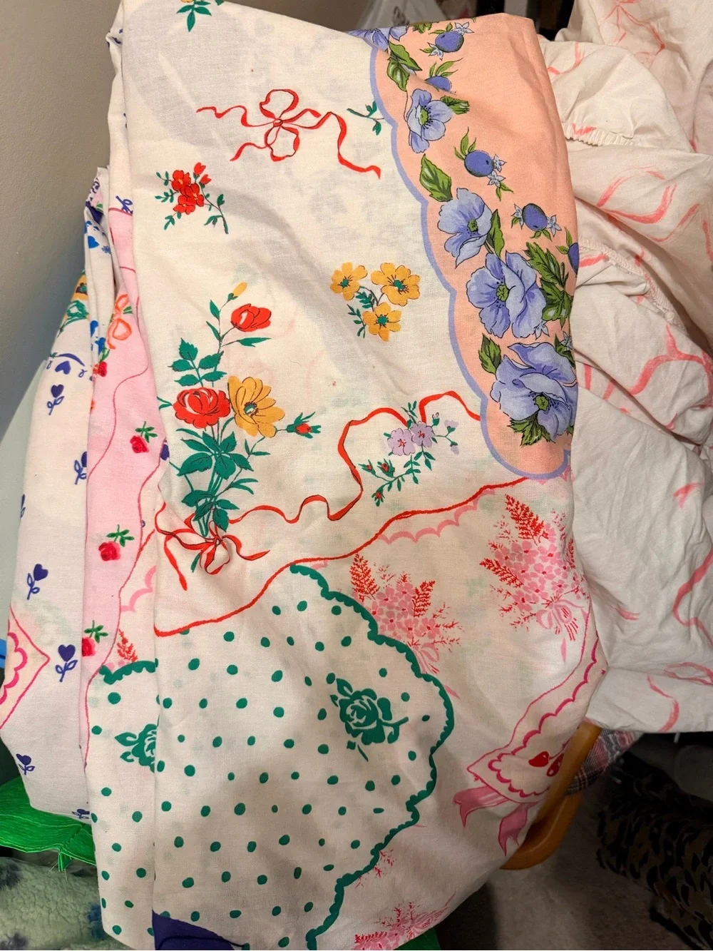 Floral Print Cotton Bedding Sheet - Multicolor
